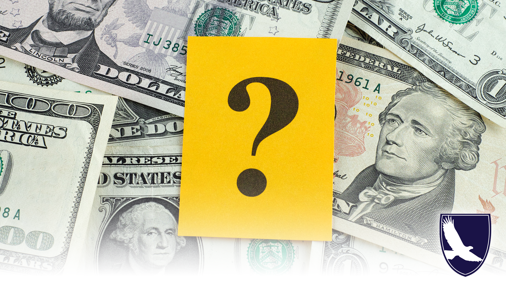 Money Pile with question mark in middle